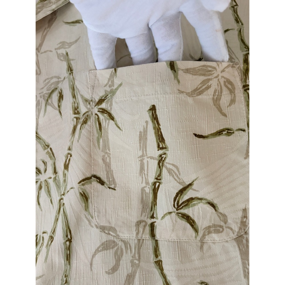 Kahala Hawaiian Islands Mens XXL Silk Bamboo Camp Shirt Beige Aloha Resort - Picture 9 of 13